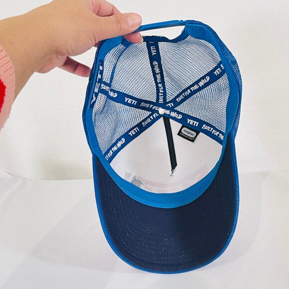 YETI American Logo Trucker Hat Men Adult Red White Blue Adjustable Snapback Cap - Picture 6 of 6